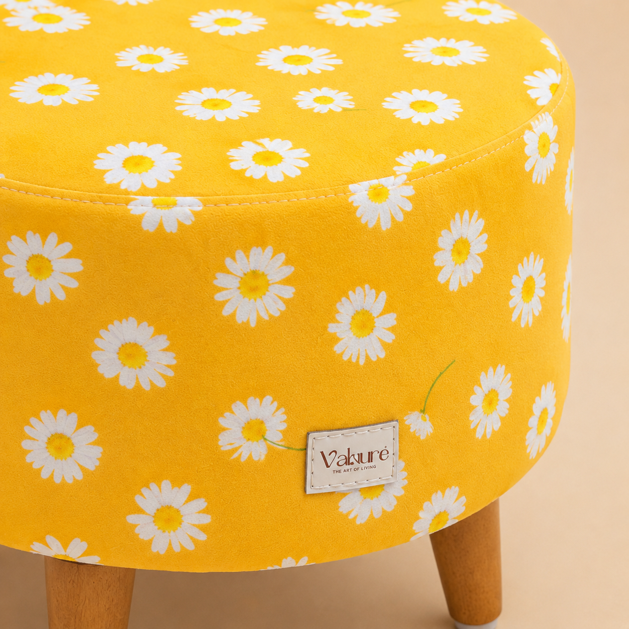 DAISYKINS daisy gingham print round ottoman