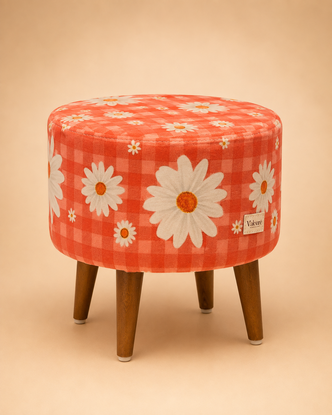 BLOOMKINS botanical tulip print round ottoman