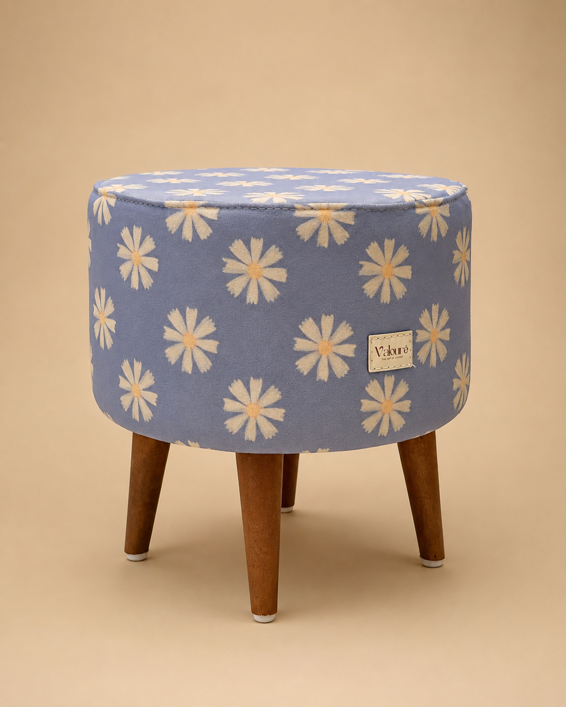 SNOWKINS pastel daisy print round ottoman