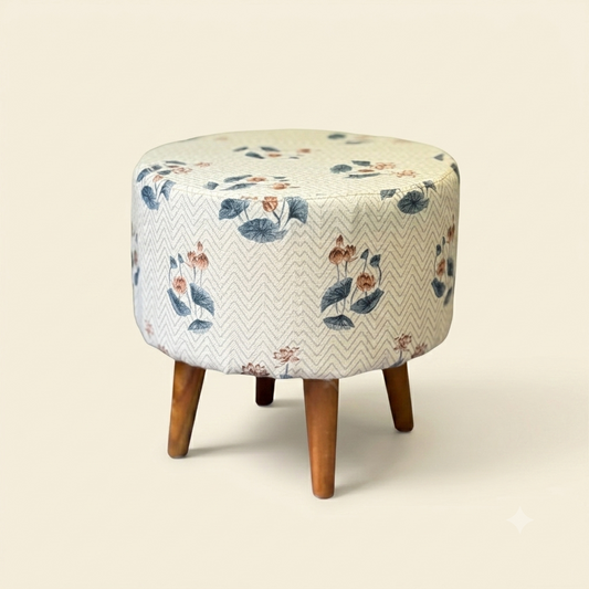 The Noor handcrafted round pouf stool